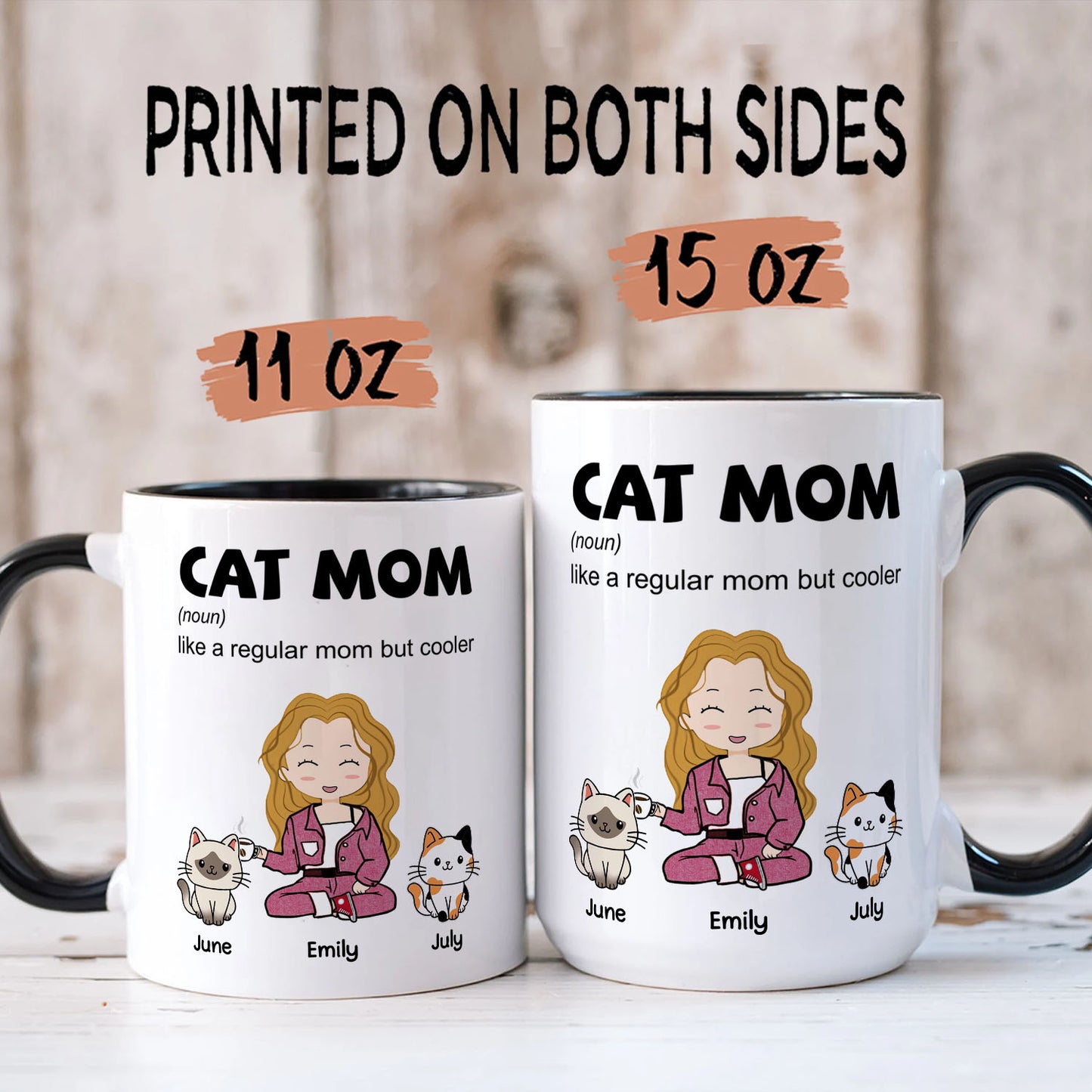 PST108 Cat Mom Definition - White Mug Accent Mug