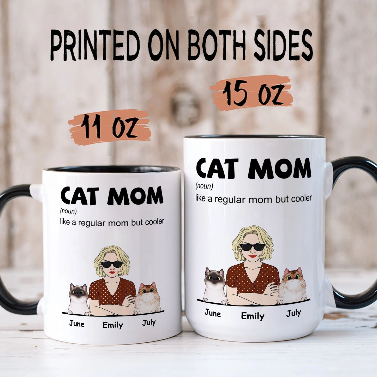 PST110 Cool Cat Mom Definition - White Mug Accent Mug