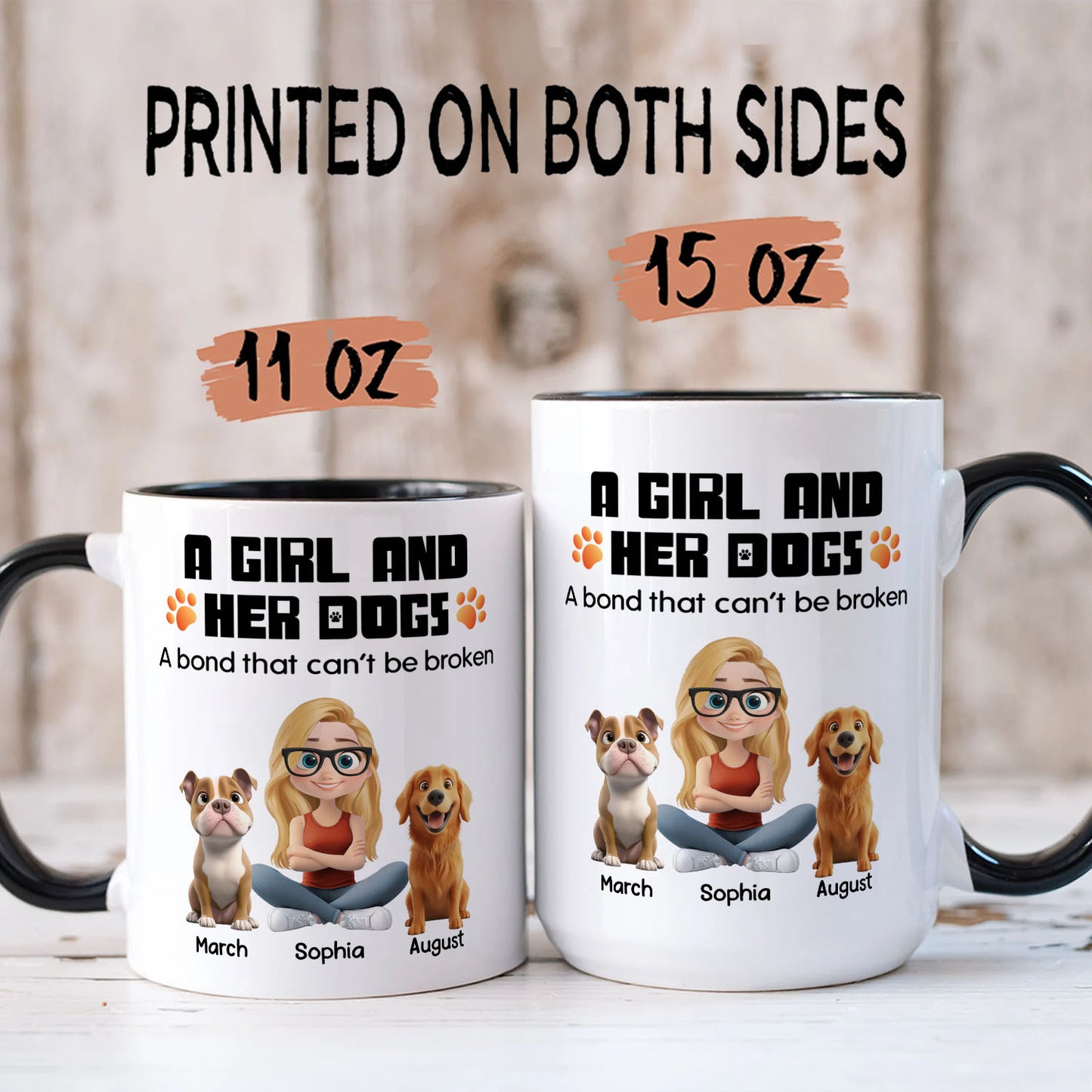 PSTM17 A Woman And Her Dog - White Mug Accent Mug