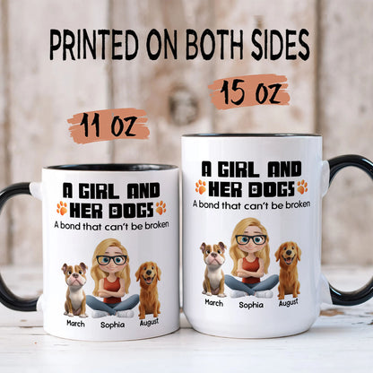 PSTM17 A Woman And Her Dog - White Mug Accent Mug