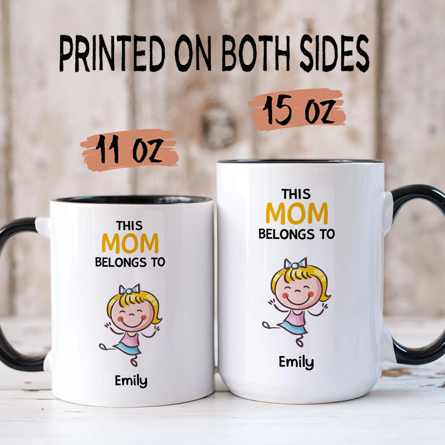 PST142 This Mom Nana Belongs To - Personalized White Mug Accent Mug