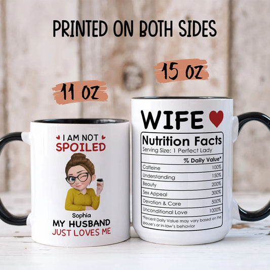 PST153 I'm Not Spoiled My Husband Just Loves Me  - Personalized White Mug Accent Mug