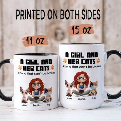 PSTM18 A Woman And Her Cat - White Mug Accent Mug