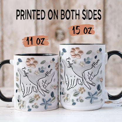 PST138 Mother And Child 3D Inflated Effect Printed - Personalized White Mug Accent Mug