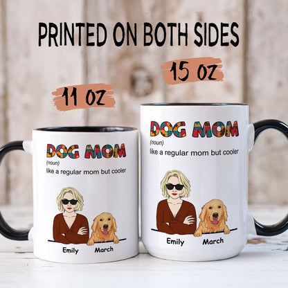 PST112 Cool Dog Mom Definition - White Mug Accent Mug