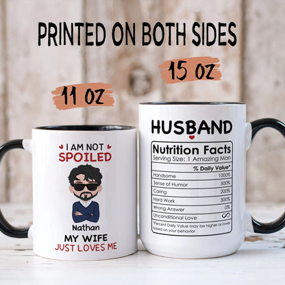 PST134 I'm Not Spoiled My Husband Just Loves Me - Personalized White Mug Accent Mug