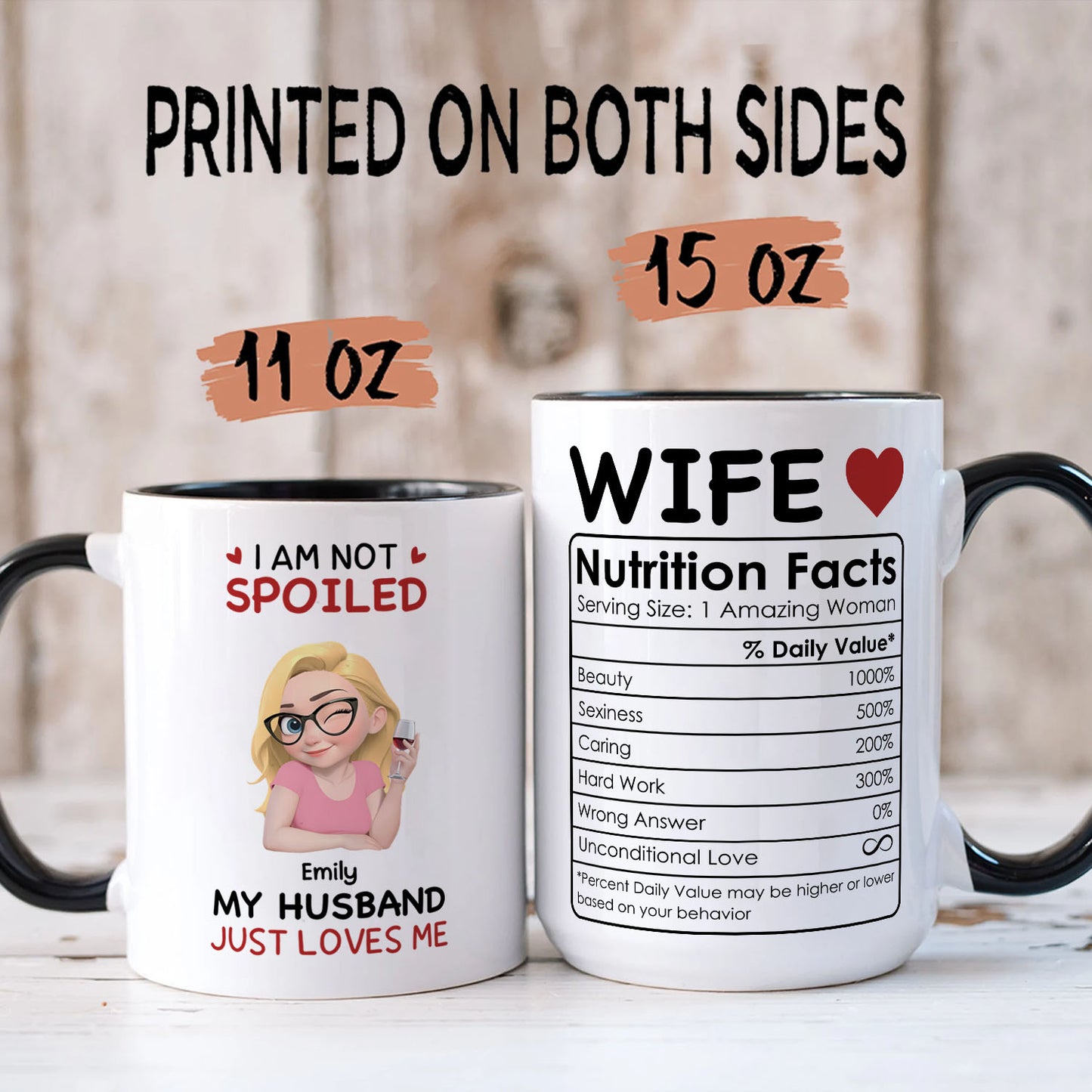 PST151 I'm Not Spoiled My Husband Just Loves Me  - Personalized White Mug Accent Mug