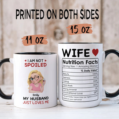 PST151 I'm Not Spoiled My Husband Just Loves Me  - Personalized White Mug Accent Mug