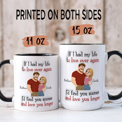 PST156 If I Had My Life To Live Over Again - Personalized White Mug Accent Mug