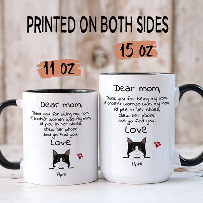 PST92 Dear Cat Dad Cat Mom Cat Parent - White Mug Accent Mug