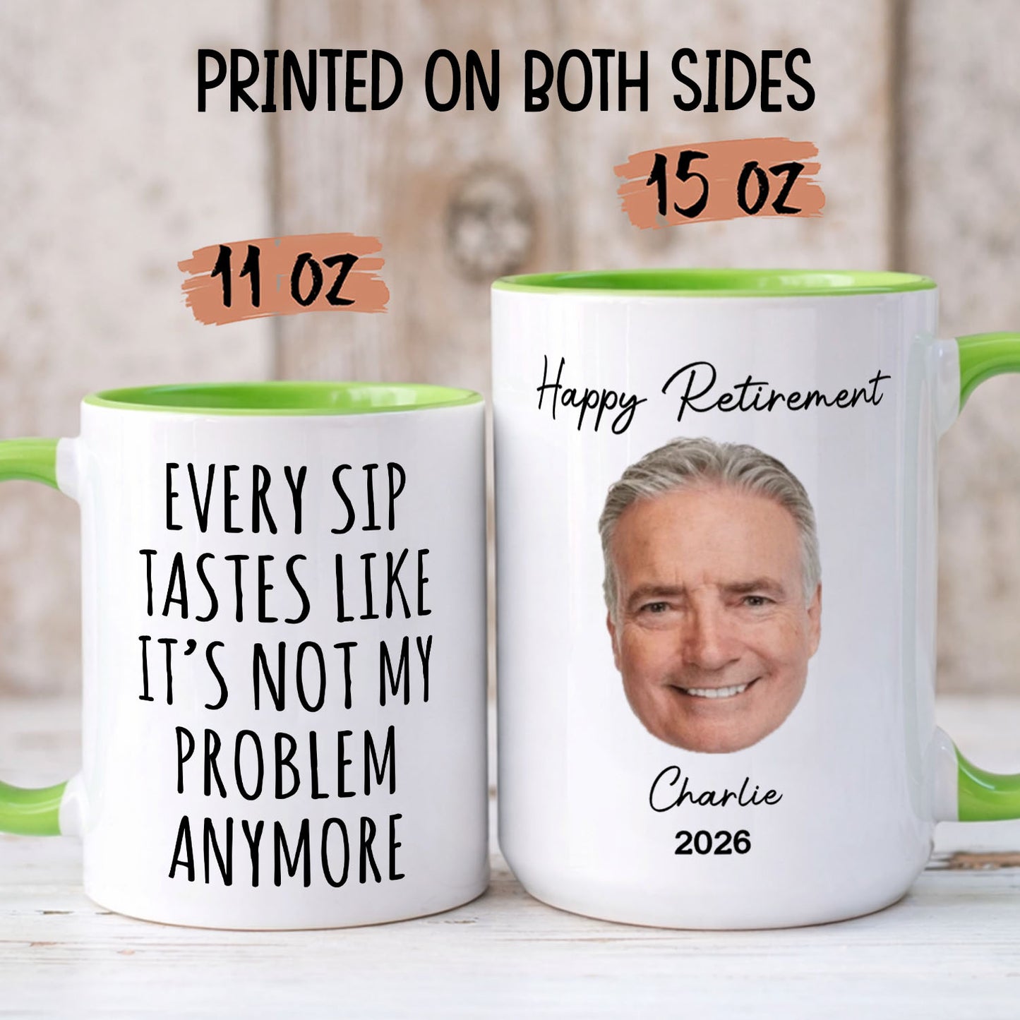 PSTM02 Happy Retirement - Personalized Custom Accent Mug