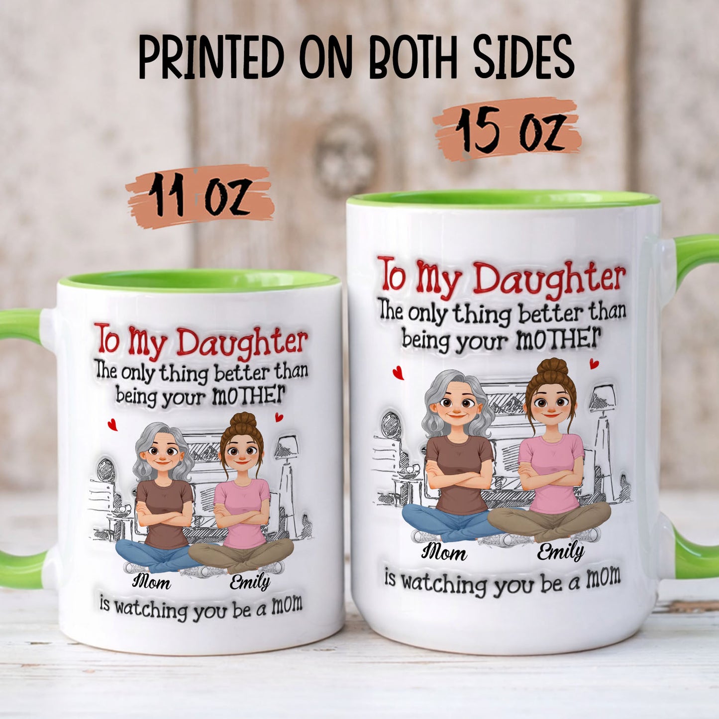 PST163 To My Daughter Being Your Mother - Personalized White Mug Accent Mug