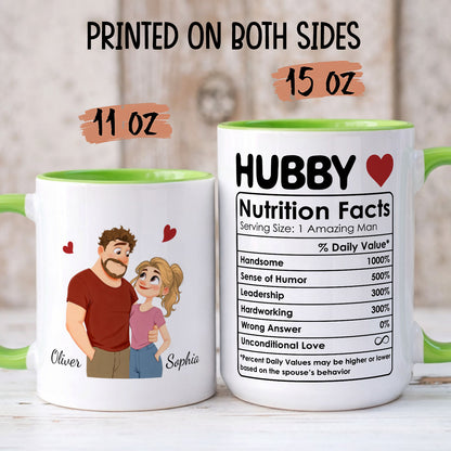 PST220 Husband Nutrition Facts - Personalized White Mug Accent Mug