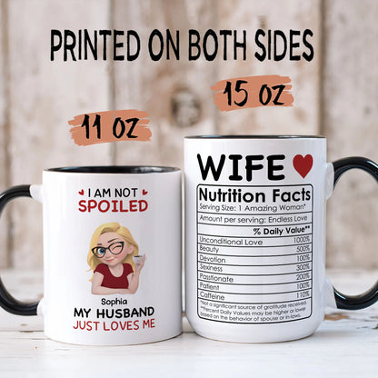 PST152 I'm Not Spoiled My Husband Just Loves Me  - Personalized White Mug Accent Mug