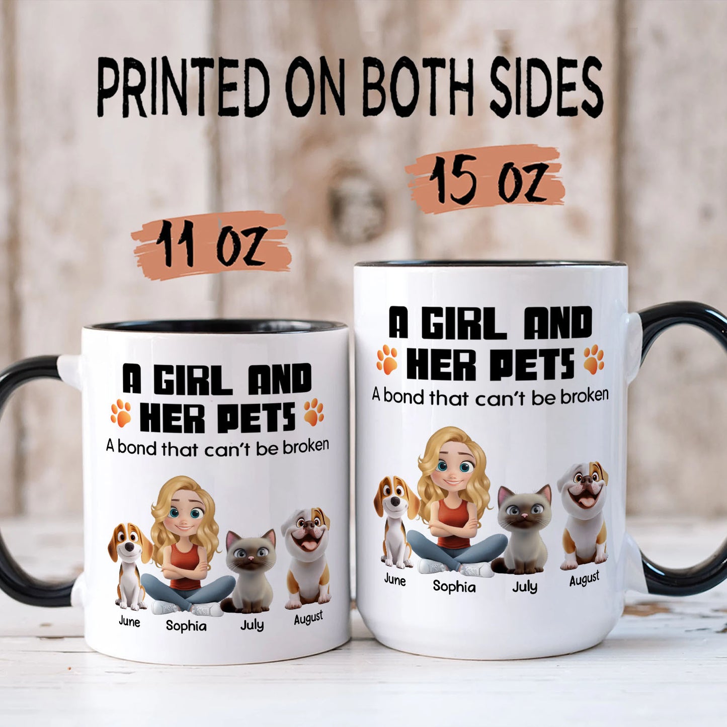 PSTM16 A Woman And Her Pet - White Mug Accent Mug