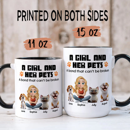 PSTM16 A Woman And Her Pet - White Mug Accent Mug
