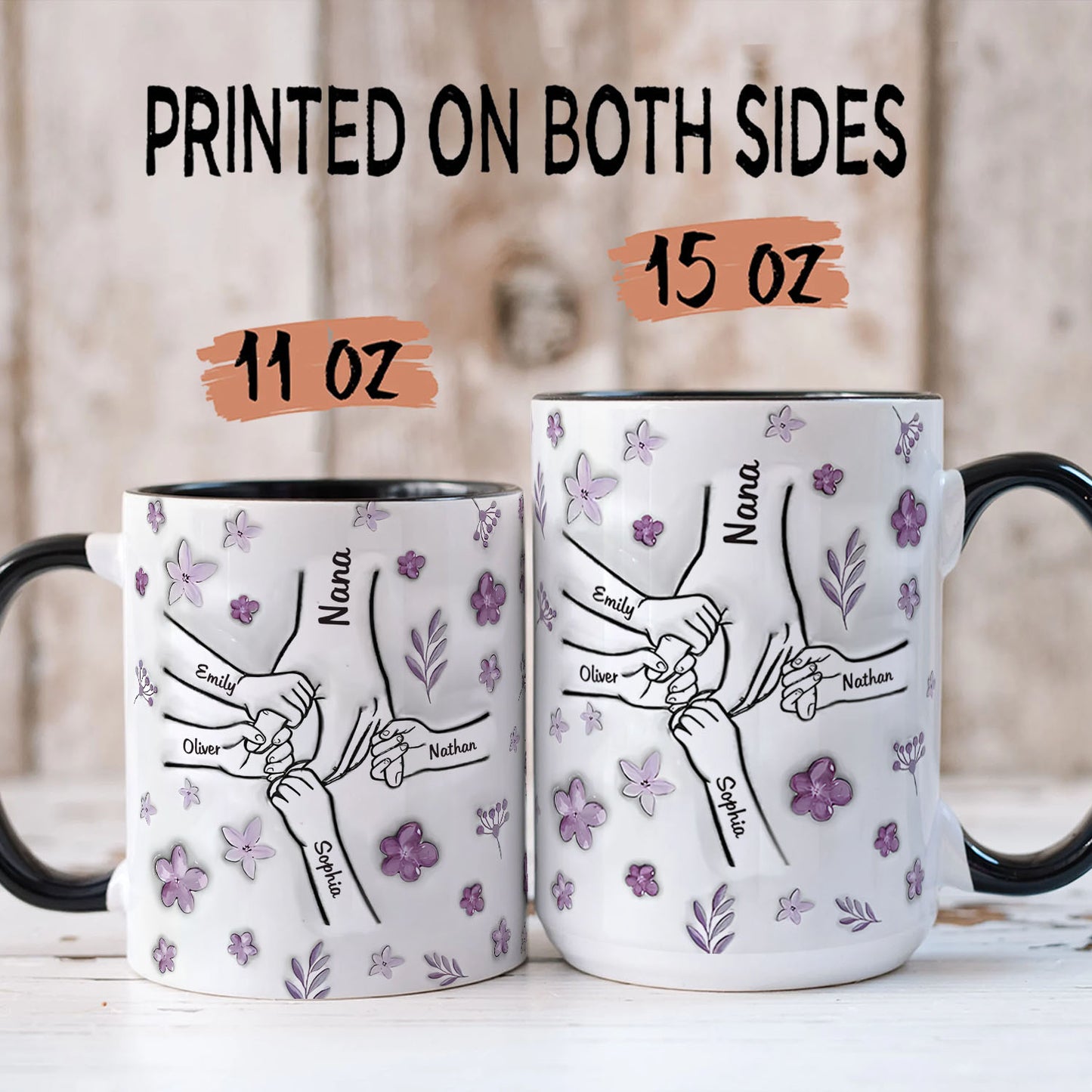 PST141 Hold My Hand 3D Inflated Effect Printed - Personalized White Mug Accent Mug