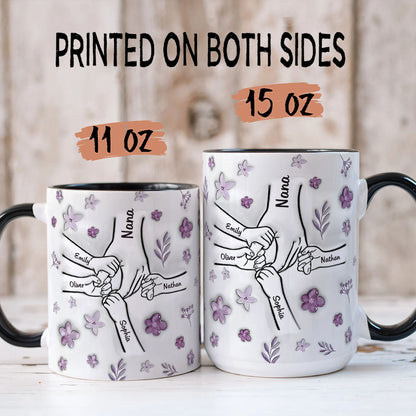 PST141 Hold My Hand 3D Inflated Effect Printed - Personalized White Mug Accent Mug