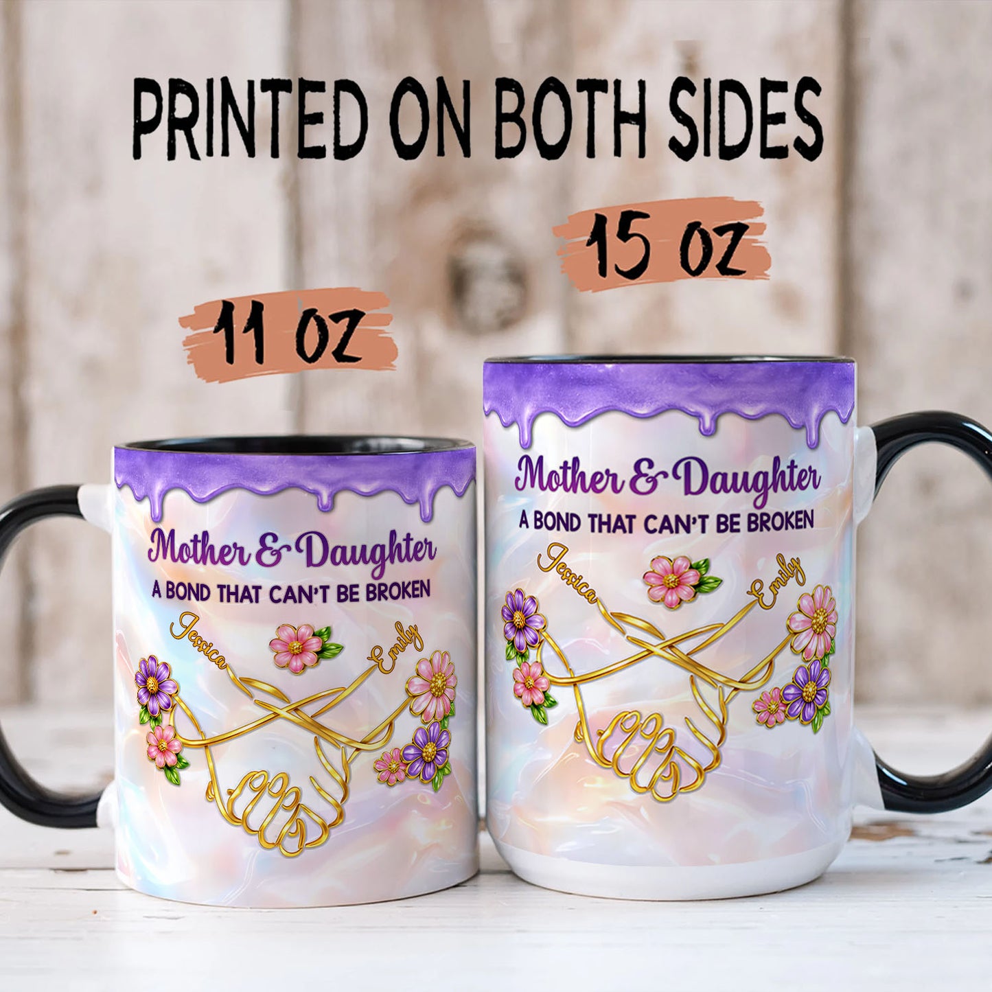 PST140 Mother And Daughter 3D Inflated Effect Printed - Personalized White Mug Accent Mug