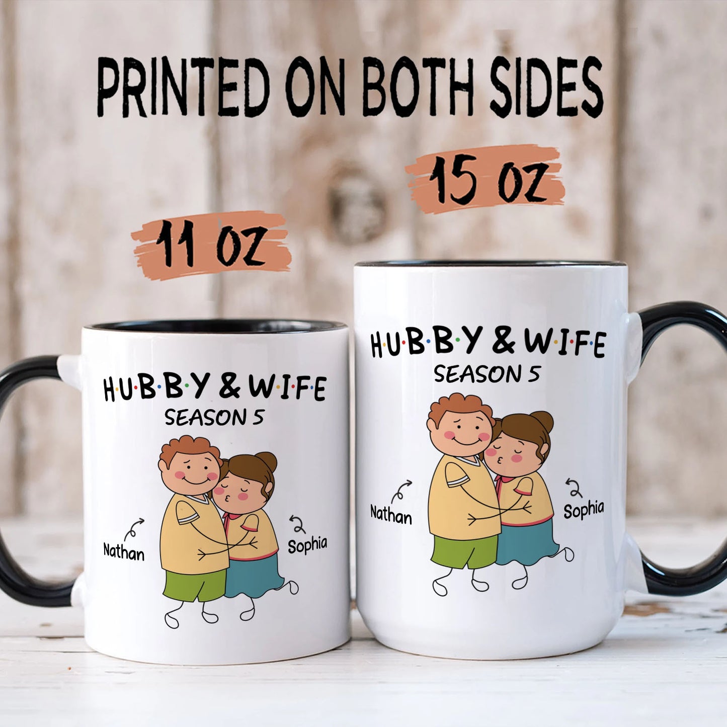 PST127 Hubby and Wifey - White Mug Accent Mug