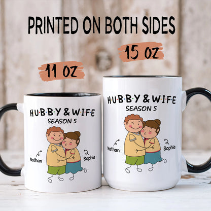 PST127 Hubby and Wifey - White Mug Accent Mug