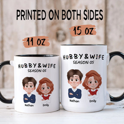 PST126 Hubby and Wifey - White Mug Accent Mug