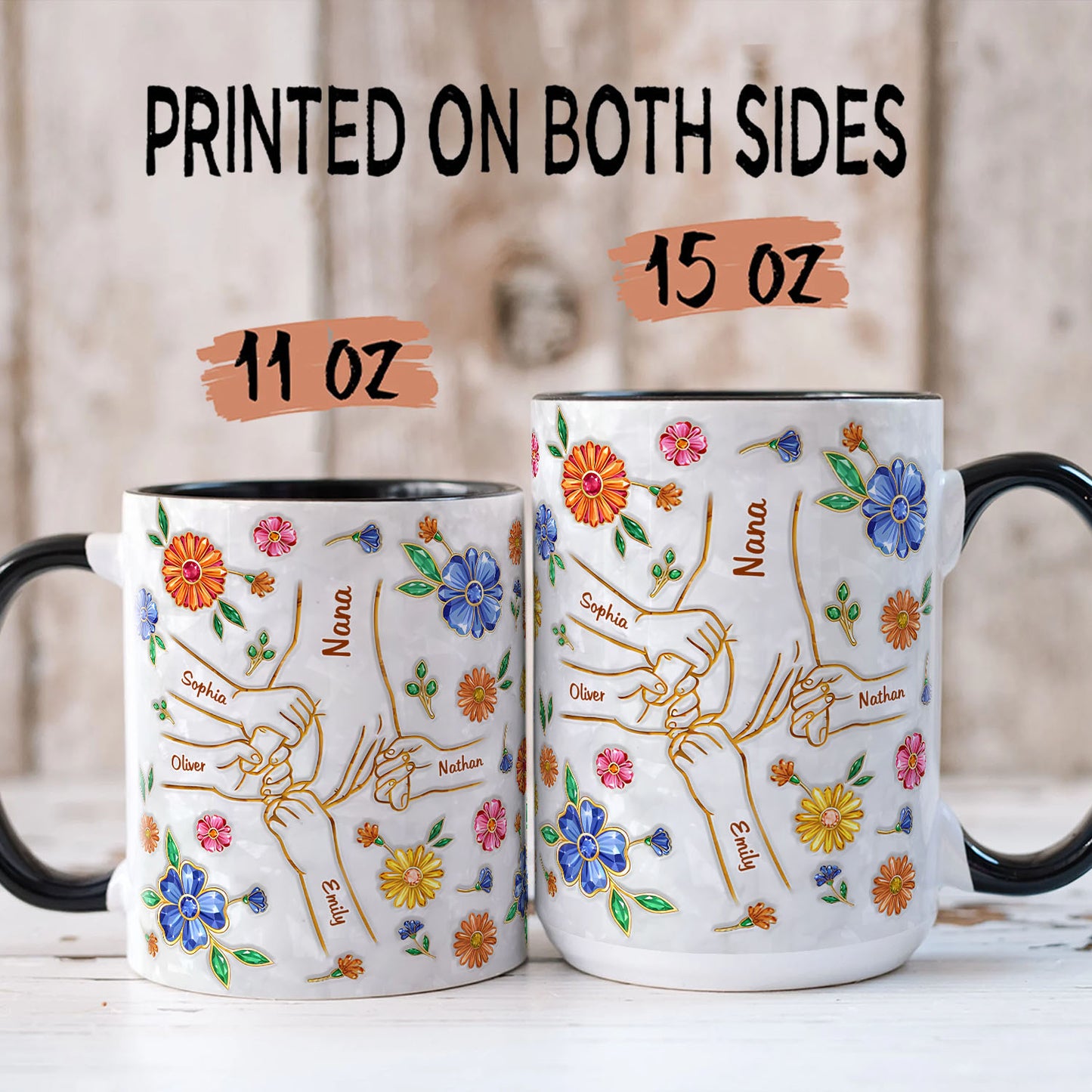 PST139 Hold My Hand 3D Inflated Effect Printed - Personalized White Mug Accent Mug