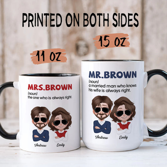PST135 Mr And Mrs Married For Couple - White Mug Accent Mug