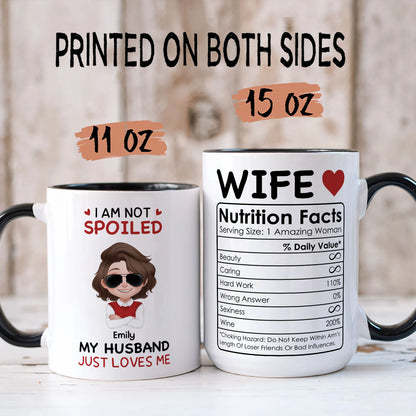 PST147 I'm Not Spoiled My Husband Just Loves Me  - Personalized White Mug Accent Mug