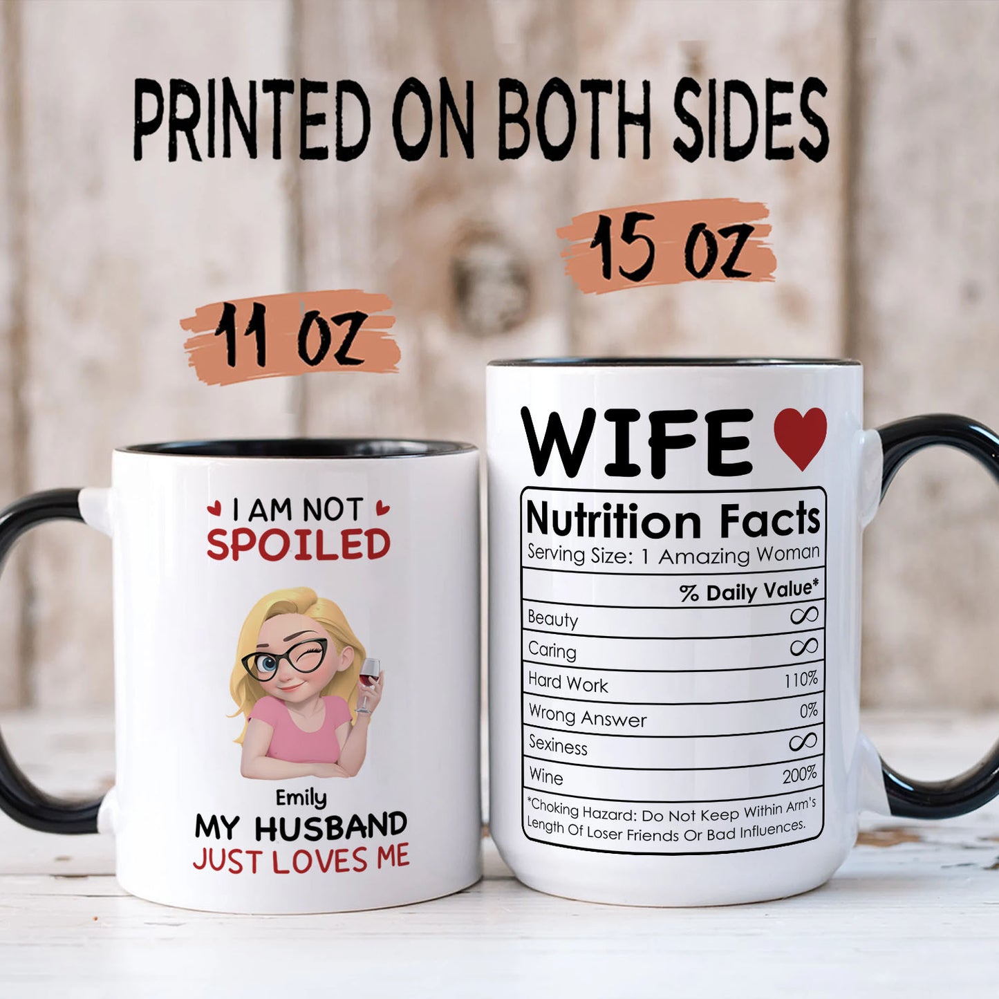 PST150 I'm Not Spoiled My Husband Just Loves Me  - Personalized White Mug Accent Mug