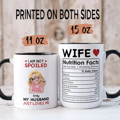 PST150 I'm Not Spoiled My Husband Just Loves Me  - Personalized White Mug Accent Mug