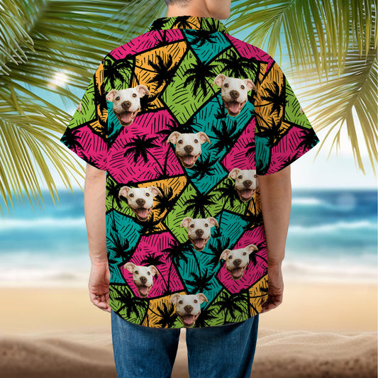 PSH08 Personalized Photo Upload Dog Lover Aloha Hawaiian Shirt