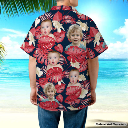 PSH01 Happy Father's Day - Personalized Photo Upload  Hawaiian Shirt