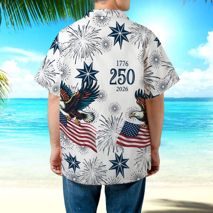 PSH16 Personalized USA 250 Anniversary Eagle - Custom Hawaiian Shirt