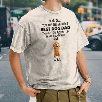 ETT2680a Thanks For Picking Up My Poop And Stuff Love - Personalized Custom Washed T-shirt
