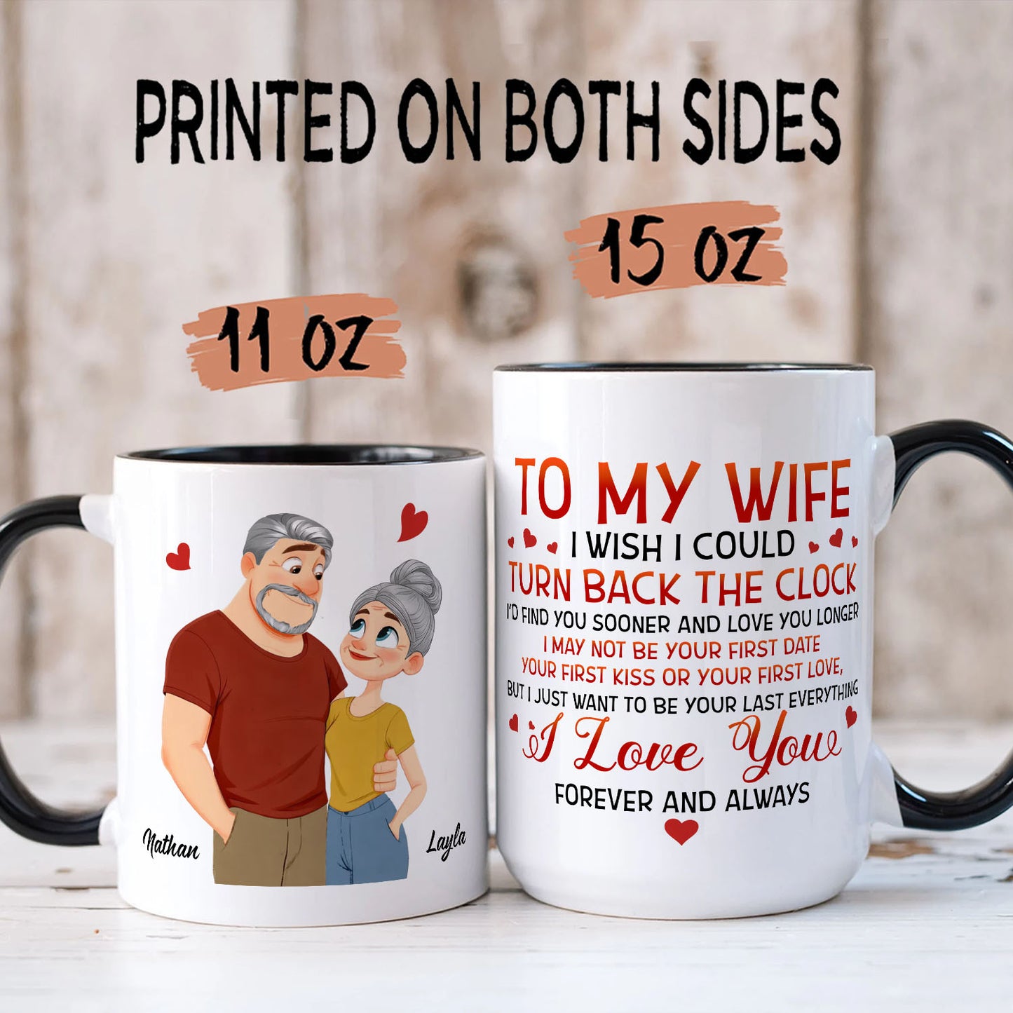 PST187 I Wish I Could Turn Back The Clock - Personalized White Mug Accent Mug