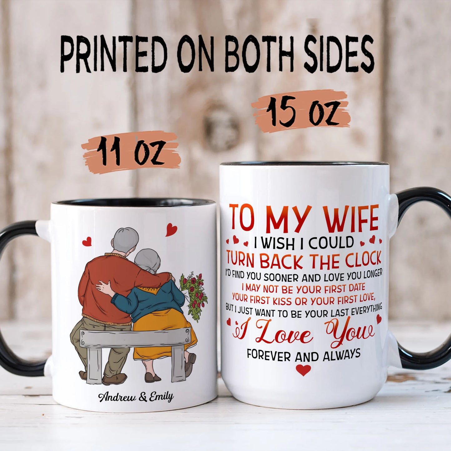 PST188 I Wish I Could Turn Back The Clock - Personalized White Mug Accent Mug