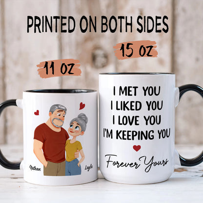 PST183 I Met You I Liked You I Love You - Personalized White Mug Accent Mug