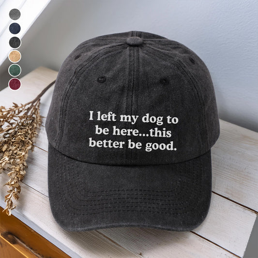 PSC05 I Left My Dog To Be Here This Better Be Good - Wash Denim Cap