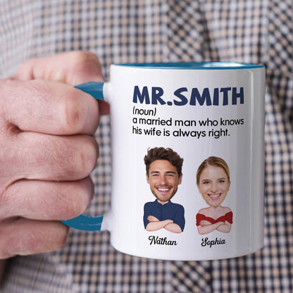 PST135 Mr And Mrs Married For Couple - White Mug Accent Mug