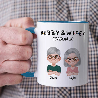 PST126 Hubby and Wifey - White Mug Accent Mug