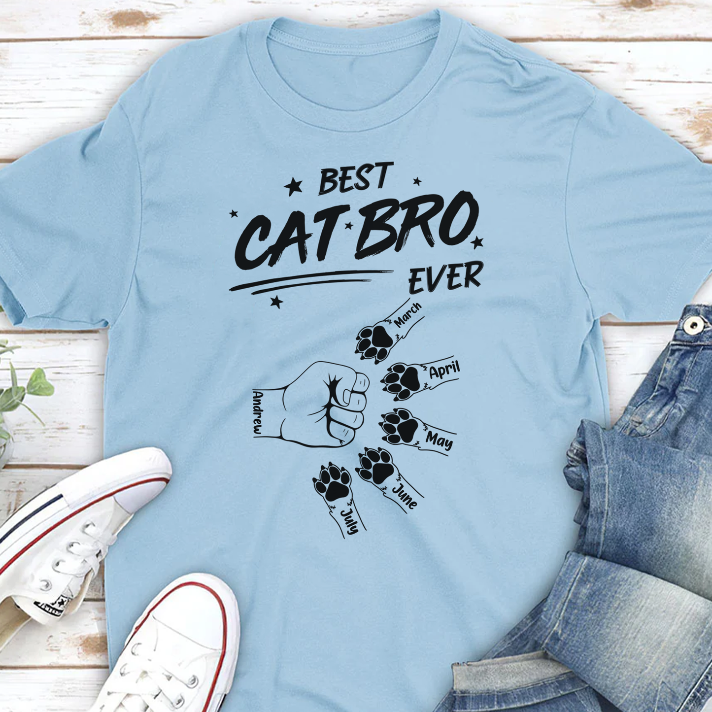 PST49 Best Cat Dad/Mom Ever Fist Bump-Personalized Custom