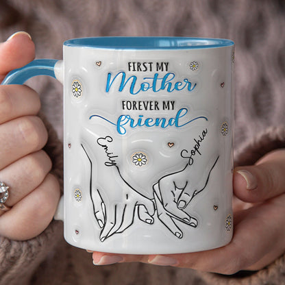 PST186 First My Daughter Forever My Friend - Personalized White Mug Accent Mug