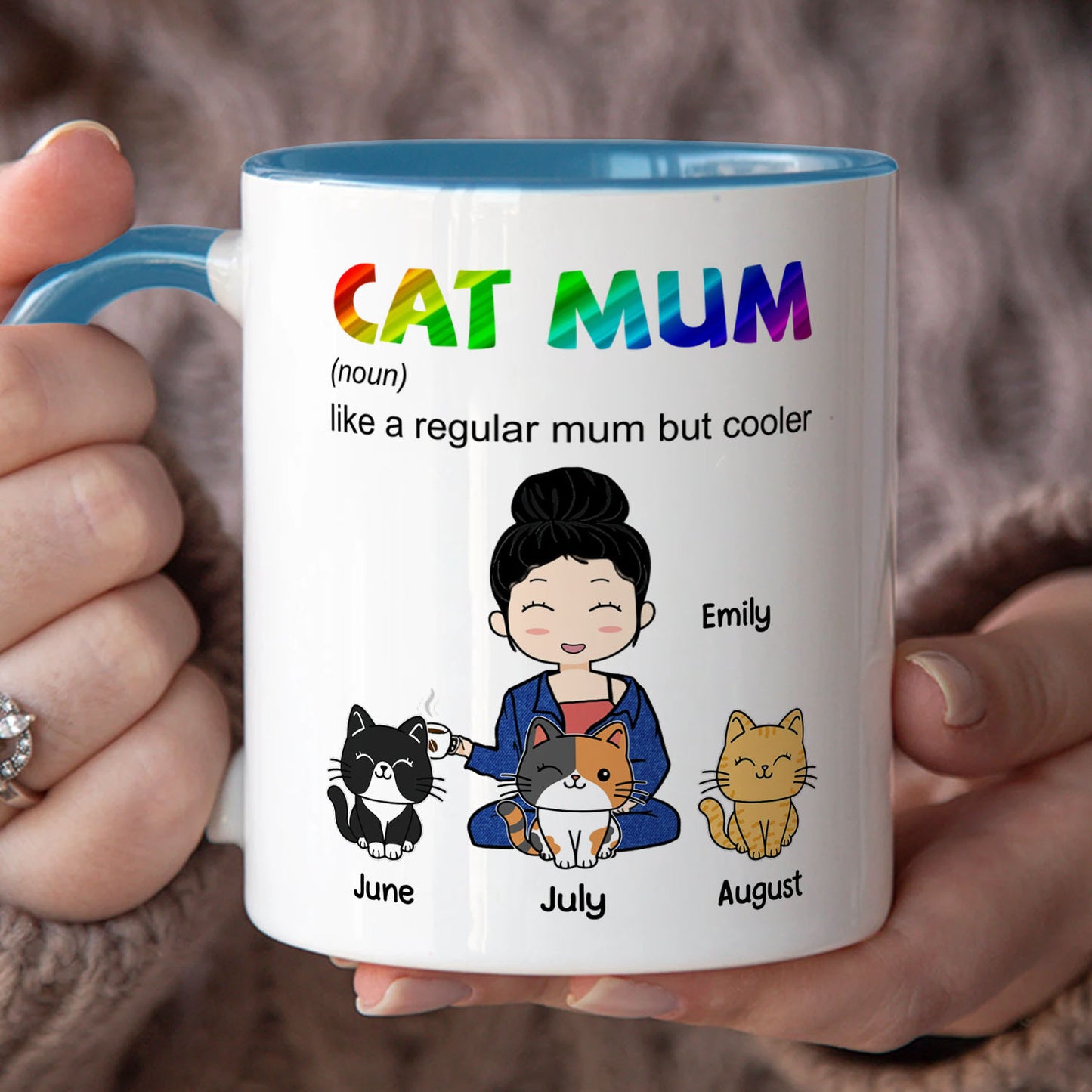 PST108 Cat Mom Definition - White Mug Accent Mug