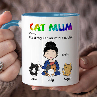 PST108 Cat Mom Definition - White Mug Accent Mug