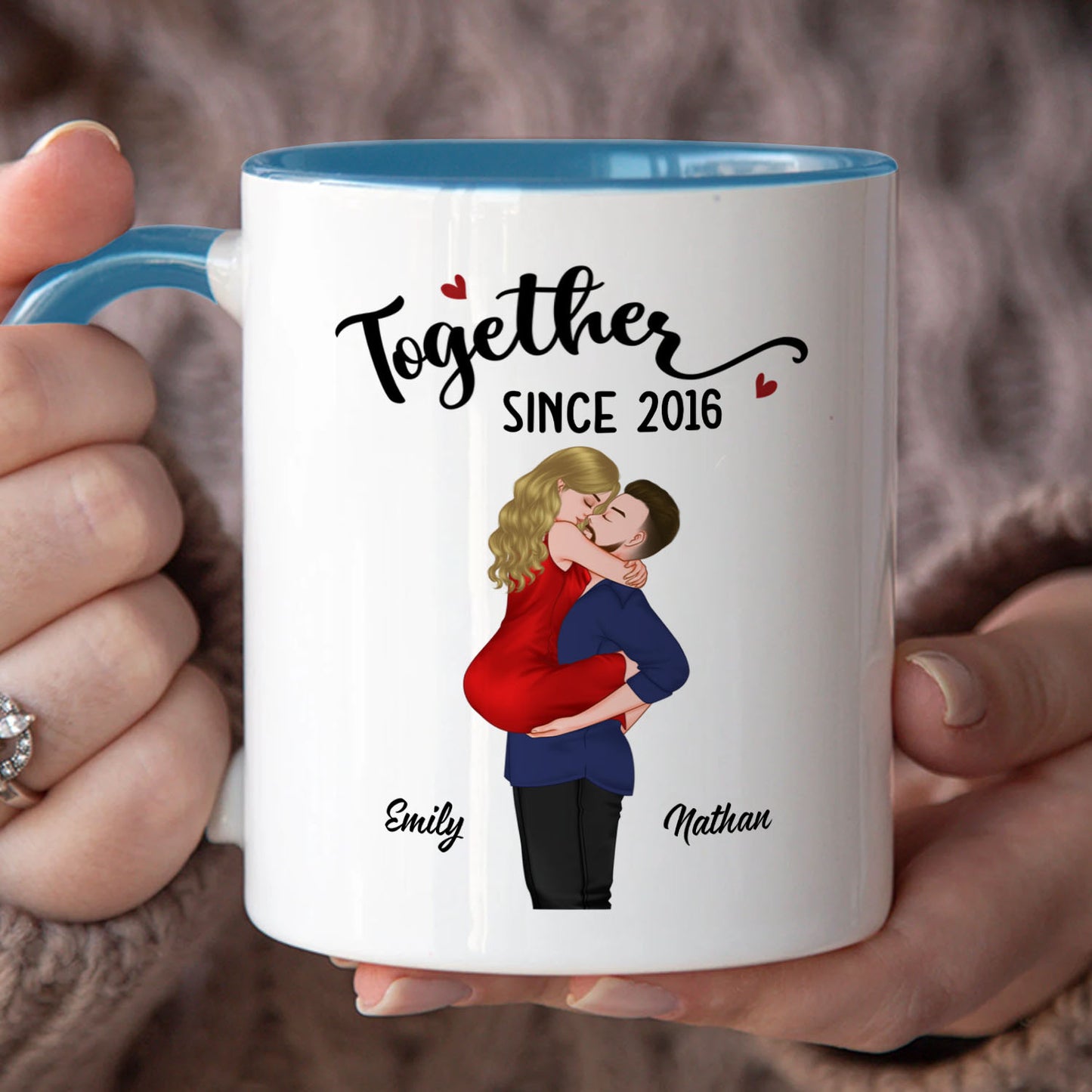PST167 Together Forever - Personalized White Mug Accent Mug