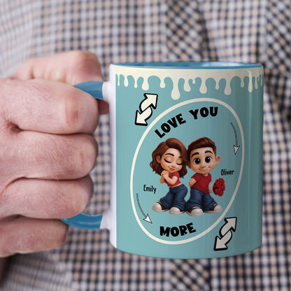 TPST04 Love You More - Personalized White Accent Mug