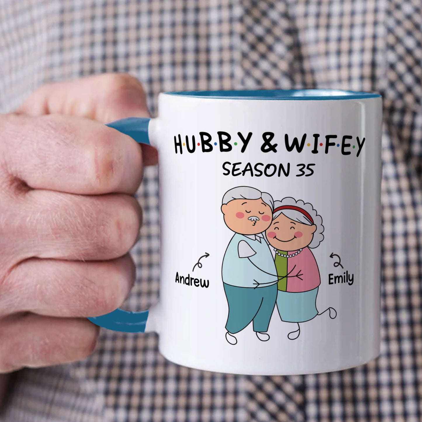 PST127 Hubby and Wifey - White Mug Accent Mug