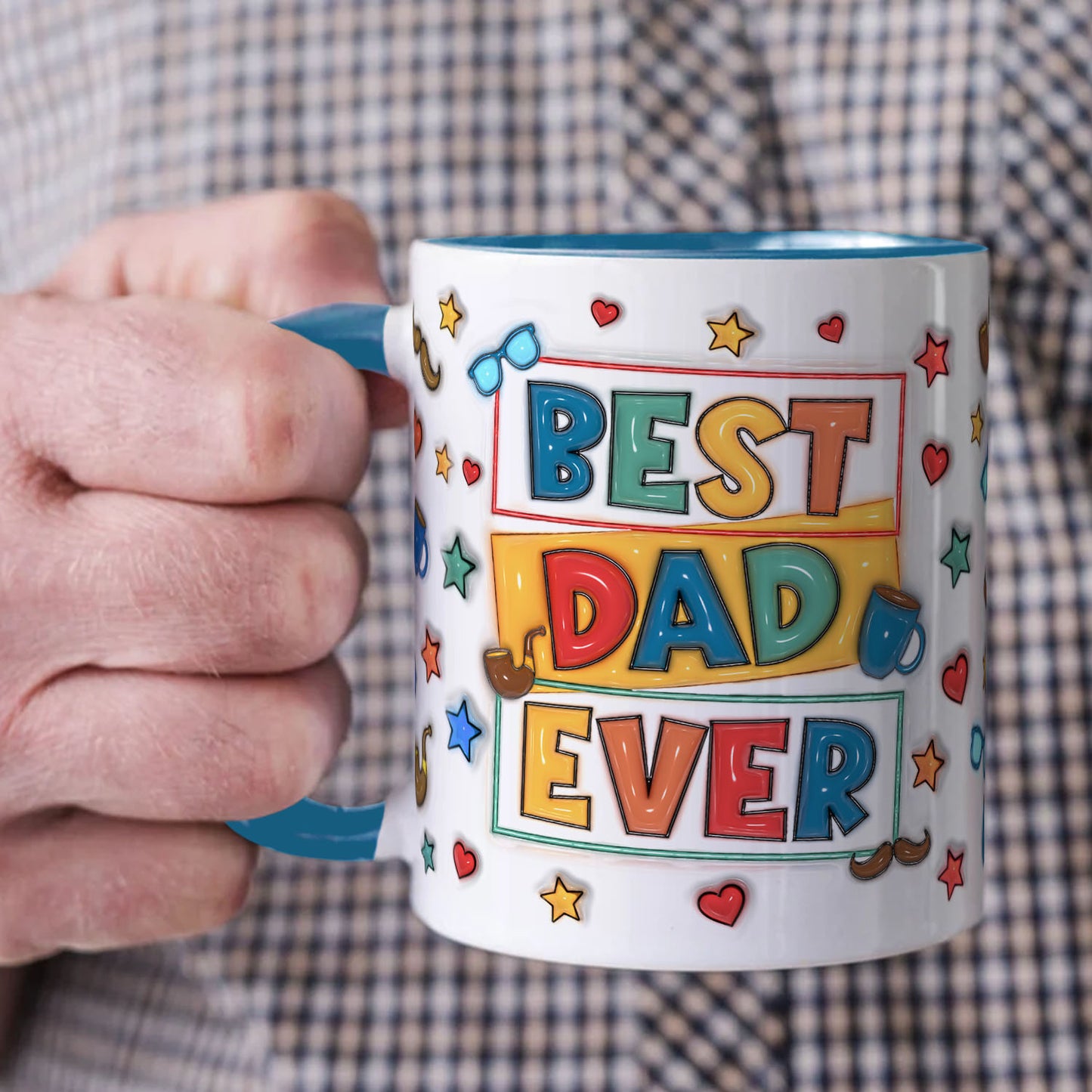 TPST03 Best Dad Ever 3D Inflated Effect - Personalized Mug