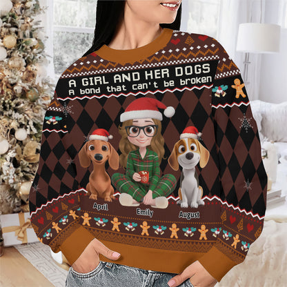 PSTS72 A Girl And Her Dog A Bond That Can't Be Broken - Personalized Custom Sweater